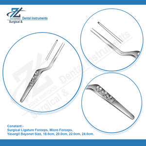 Micro fórceps Yasargil de acero inoxidable de alta calidad Manual en forma de bayoneta 0,6mm 1x2, 18,0 cm Instrumento quirúrgico básico para cirugía - Product Image 3