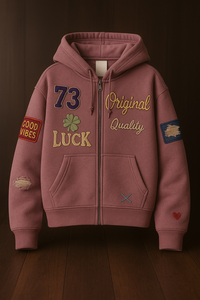 Sweat-shirts à capuche à fermeture éclair tendance avec patchs brodés numériques d'hiver à la mode, vente chaude - Product Image 4