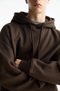 Sweat à capuche oversize marron pour homme, coupe décontractée, en molleton doux, style décontracté, parfait pour le quotidien et le confort - Product Image 6
