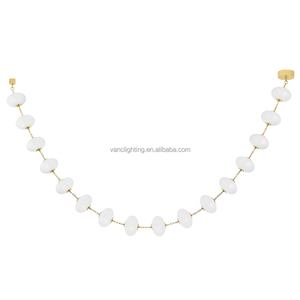 Lustre en verre et acier artisanal vintage, longueur <span class=keywords><strong>de</strong></span> suspension réglable pour salon, lustre en laiton - Product Image 5