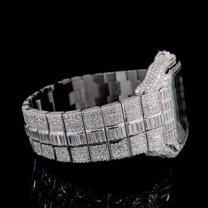 Personalizado Lujoso Baguette Moissanite Diamante Tachonado Movimiento de Cuarzo Esqueleto Cuadrado Iced Out Hip Hop Reloj Para Hombres Mujeres - Product Image 2