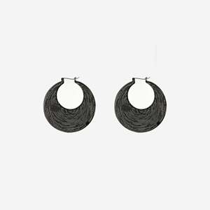 Pendientes de aro de moda Bali Pendientes de aro con bisagras de malla creciente - Product Image 1