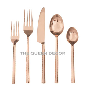 ชุดเครื่องใช้บนโต๊ะอาหาร5ชิ้นชุดเครื่องใช้บนโต๊ะอาหารสีทองทองเหลืองสีทองสำหรับใช้ในร้านอาหารและโรงแรม - Product Image 4