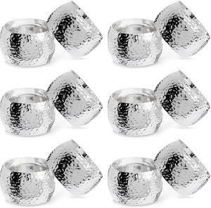 Rond de serviette en papier en métal argenté pour la maison et les fêtes de mariage Ajoutez une touche élégante à votre table à manger - Product Image 3