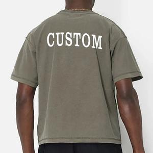 เสื้อยืดคอกลมใส่ในกล่องเสื้อยืดโอเวอร์ไซส์สำหรับผู้ชายเสื้อสไตล์สตรีทแวร์ผ้าฝ้าย100% น้ำหนักมาก - Product Image 5