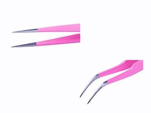 Pince à épiler en L à 45/90 degrés pour extensions de cils, volume, en acier inoxydable, marque privée - Product Image 6