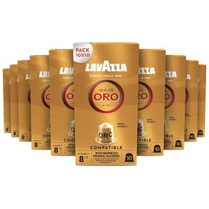 Lavazza Qualita Oro 100 capsules pour Nespresso Original, capsules en aluminium, notes fruitées et florales - Product Image 1