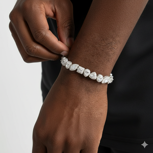 Bracelet chaîne tennis en diamant moissanite Hip Hop, qualité VVS1, bracelet en diamant enveloppant en argent 925, or rose - Product Image 5