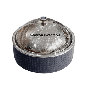 Olla caliente martillada con acabado dorado y plateado, cazuela hecha a mano de calidad superior, recién llegado, calentador de alimentos de metal decorativo de lujo - Product Image 2