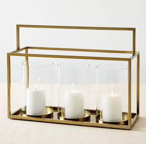 Lanterne à bougie classique carrée en métal antique, décoration intérieure/extérieure, porte-bougie, lanterne, centre de table pour mariage, Noël - Product Image 3