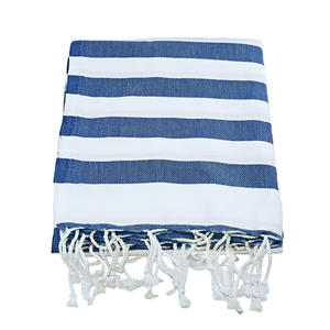 LORIN Bleu Marine Rayé 100% Absorbant à Séchage Rapide Coton Turc Hammam Peshtemal Qualité Premium 100x190cm Serviette de Plage pour - Product Image 1