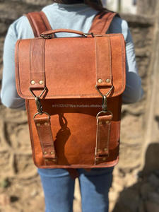 Handmade Real <b>Leather</b> Backpack Vintage Brown <b>Leather</b> <b>Rucksack</b> <b>Laptop</b> Bags Unisex - Product Image 4