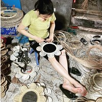 Cermin Rotan Grosir Cermin Panjang Penuh Dekorasi Dinding Buatan Tangan Desain Menarik Harga Murah untuk Rumah Buatan Vietnam