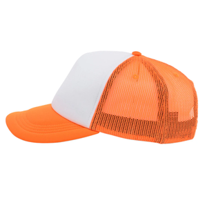หมวกทรูเกอร์โฟม5แผงพิมพ์ลายดิจิตอลสีส้ม/สีขาวระบายอากาศตาข่ายพลาสติกแบบแถวเดียวปรับได้ - Product Image 2