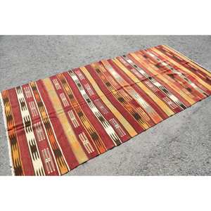 พรมถักสไตล์ตุรกีโบราณขนาด4.4x9.5ฟุตผ้าขนแกะสีส้มแดงขนาด10มม. สี่เหลี่ยมมุมฉากสำหรับโถงทางเดิน - Product Image 2