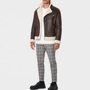 Chaqueta de cuero de nuevo diseño profesional para hombre, gran oferta, ropa de calle de manga larga con piel, Material de Cuero 100% para invierno - Product Image 6