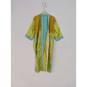 กิโมโนส่าหรีผ้าไหมเก่าชุดใส่เดินชายหาดพิมพ์ลายสวยชุดคลุมใส่นอนชุดบิกินนี่ชุดคลุม - Product Image 5