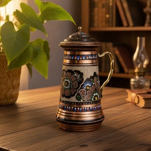 Jarra de Cobre Esmaltado para Bebidas, Ideal para Promociones y Eventos - Product Image 1