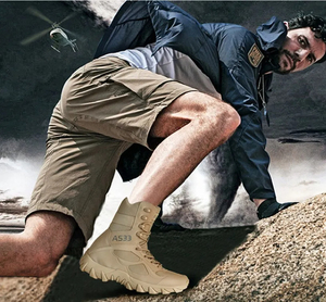 JINTENG-Bottes de travail tactiques imperméables en cuir, antidérapantes, pour entraînement au combat, chaussures de sécurité d'hiver pour hommes - Product Image 4