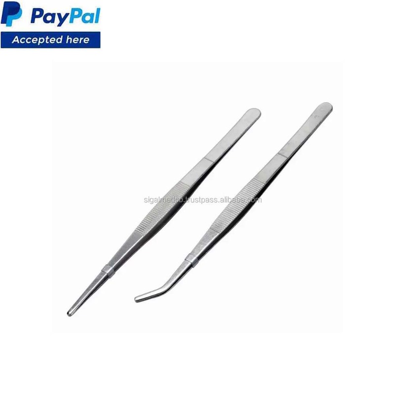 Stainless Steel Angled Feeding Tongs Tweezer