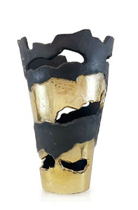 Nouvel arrivage de vase à fleurs de table design unique pour décoration de mariage avec sculpture d'oiseau couleur or fini de forme irrégulière - Product Image 4