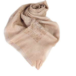 Nara série moderne élégant Hijab écharpe à manches courtes en coton décontracté formel pour les femmes musulmanes lait brun impression numérique pour le printemps - Product Image 6