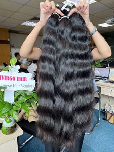 Paquetes de cabello Remy de alta calidad Cutícula ondulada natural alineada Cabello humano virgen crudo de Vietnam Precio al por mayor - Product Image 5