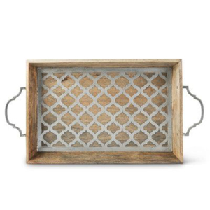 Plateau de service rond en bois vintage avec poignée en laiton doré, plateau de petit-déjeuner décoratif en bois de noyer de luxe pour accessoires de cuisine - Product Image 2