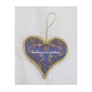 Wholesaler and Exporters of Beautifully Designed Creative Hand Christmas Hanging Decoration <b>Door</b> Ornament Blue Color Heart Shape - Product Image 1