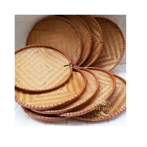 Meilleur Choix Panier de Rangement Circulaire en Bambou Fait Main Écologique VIETCHOICE de Haute Qualité avec Poignée pour Fruits, Pain et Fleurs - Product Image 6