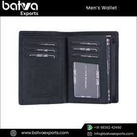 Dompet Kulit Asli Pria Desain Modern, Logo Vintage Katun, Lipat Dua Pendek, Tampilan Mewah Bergaya, Perlindungan RFID