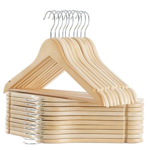 Colgador de ropa de madera rústica para armario, baño, sala de estar, para abrigo, pantalón, traje, camisa con mango suave - Product Image 5