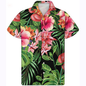 Venta al por mayor de camisas hawaianas de manga corta para hombre que absorbe la humedad camisas de manga corta con botones para hombre - Product Image 3