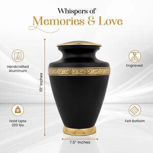 Urna de cremación de aluminio hecha a mano naranja y negra para adultos, recuerdo de cenizas conmemorativas funerarias seguras y duraderas, tamaño personalizado - Product Image 6