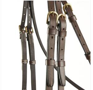 Brida Grackle Cuero anatómico Costura elegante Brida Comodidad Totalmente acolchada con riendas negra - Product Image 4