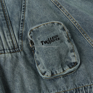 Fabricant de vestes en jean en coton OEM en gros, veste en jean pour homme personnalisée avec lavage pigmenté 2026 - Product Image 5