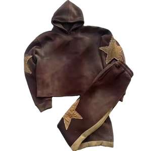 Chándal de Calle de Primera Calidad para Hombre, Personalizado 2026, con Parches Bordados Desgastados, Transpirable, de Algodón y Felpa Francesa, para Invierno - Product Image 5