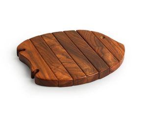 Plateau de dessous de plat de poisson extensible abstrait en bois de Sesham pour plats chauds, théière et casseroles, décor de comptoir de cuisine - Product Image 5