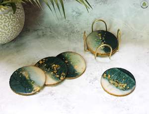 Juego de Posavasos de Resina Elegante 2026 para Hogar, Oficina y Cafetería, Juego de Posavasos de Resina de Diseño con Acabado Artístico Hecho a Mano - Product Image 3