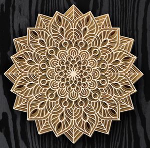 Décoration murale en MDF de style artisanal, mandala, idéale pour offrir en cadeau, décoration intérieure, espaces de méditation et thèmes culturels d'intérieur - Product Image 1
