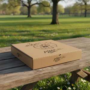 Eco-friendly Kraft Paper Custom Printed <b>Pizza</b> <b>Box</b> Biodegradable & Microwave Safe for Takeaway Food Packaging and Branding - Product Image 4