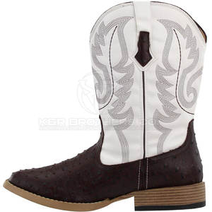 Botas de vaquero de cuero hechas a mano duraderas Estilo occidental clásico para hombres Botas de vaquero de cuero de estilo occidental - Product Image 4