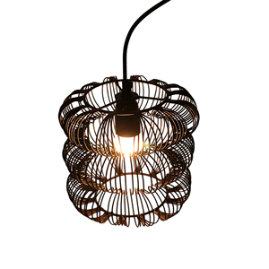 Suspension en métal orange noir Installation facile au plafond haute gamme pour bureau à domicile hôtel utilisation intérieure lustres à côtés moyens - Product Image 1
