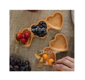Lot de 3 assiettes de service en bois avec plateau de fruits secs de taille personnalisée de qualité de luxe pour vaisselle - Product Image 4