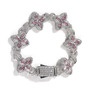 Moda de moda Cool Rascal guapo latón de gama alta calidad Color de circón pulsera de eslabones cubanos hechos a mano joyería de Hip Hop - Product Image 5