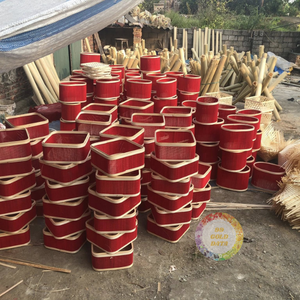 ถาดตะกร้าไม้ไผ่ทำมือพร้อมฝาปิด - เหมาะสำหรับการจัดเก็บของในบ้านอย่างมีสไตล์ การจัดแสดงสินค้า และบรรจุภัณฑ์ของขวัญที่เป็นมิตรกับสิ่งแวดล้อม - Product Image 3