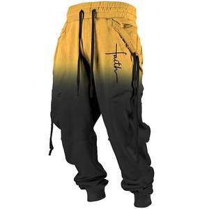 <b>Mens</b> Casual Mid Waist Canvas Sweatpants Straight Fit Digital <b>Print</b> Outdoor Athleisure Street Wear <b>Trousers</b> - Product Image 3