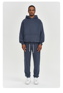 Pantalones Deportivos de Hombre Gruesos y Holgados con Hombros Caídos, Bordados, de Felpa de Algodón de 350 g/m², de Alta Calidad para Invierno - Product Image 6