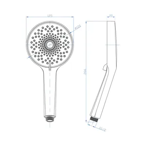 HERA Rainshower System with Single-lever <b>Shower</b> <b>Mixer</b> Set 8203 Gun Metal Round Rain <b>Shower</b> <b>Head</b> - Product Image 4