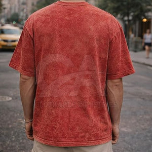 T-shirt Homme Oversize en Coton Épais Délavé Style Rétro Décontracté - Product Image 2